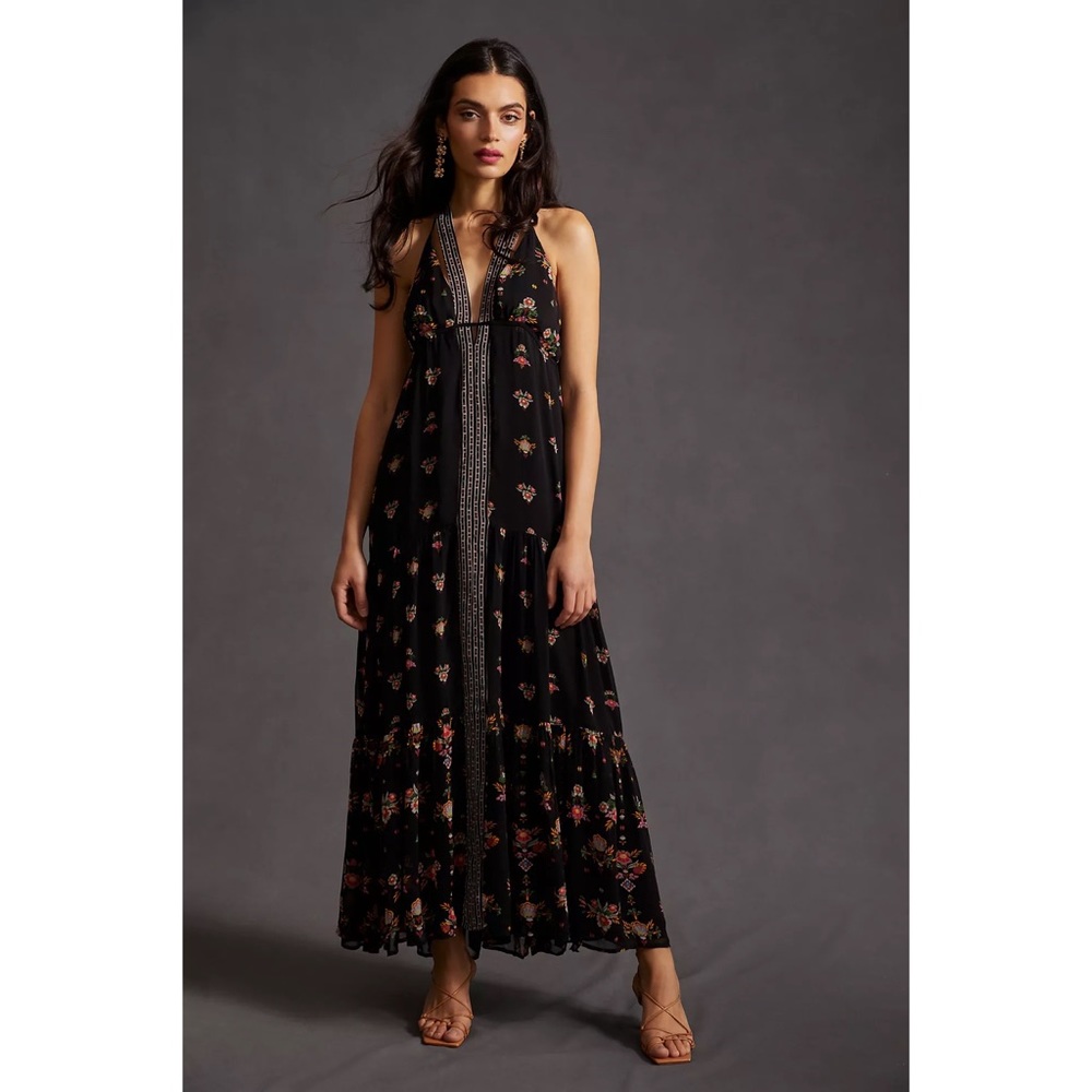 Anthropologie V-Neck Maxi Dress - Picture 1 of 8